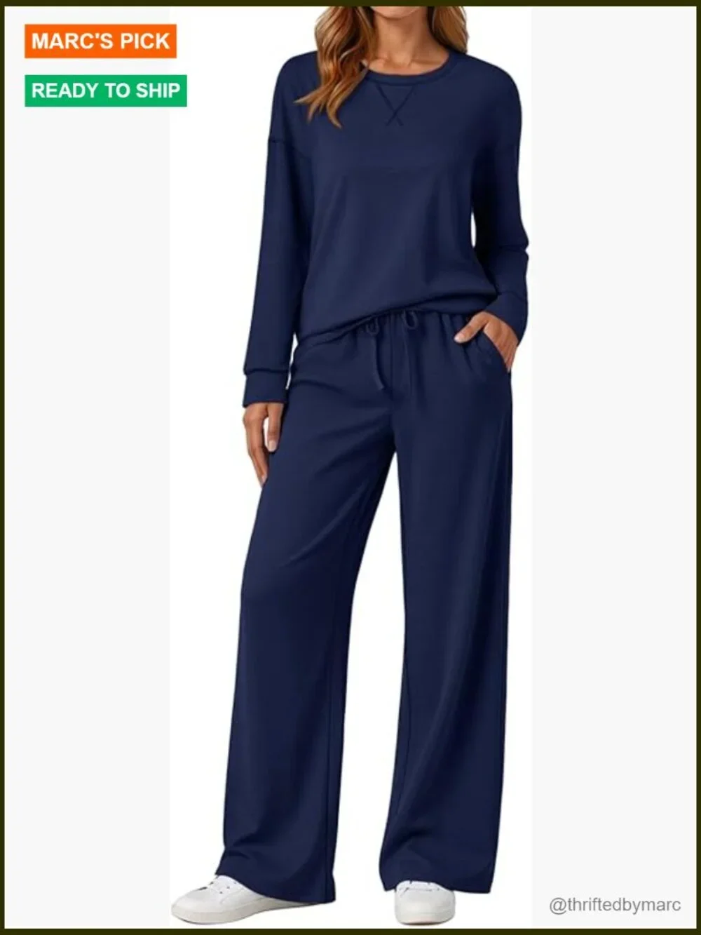 Oversized Sweatshirt Wide Leg Pants Lounge Set Travel Outfit Matching